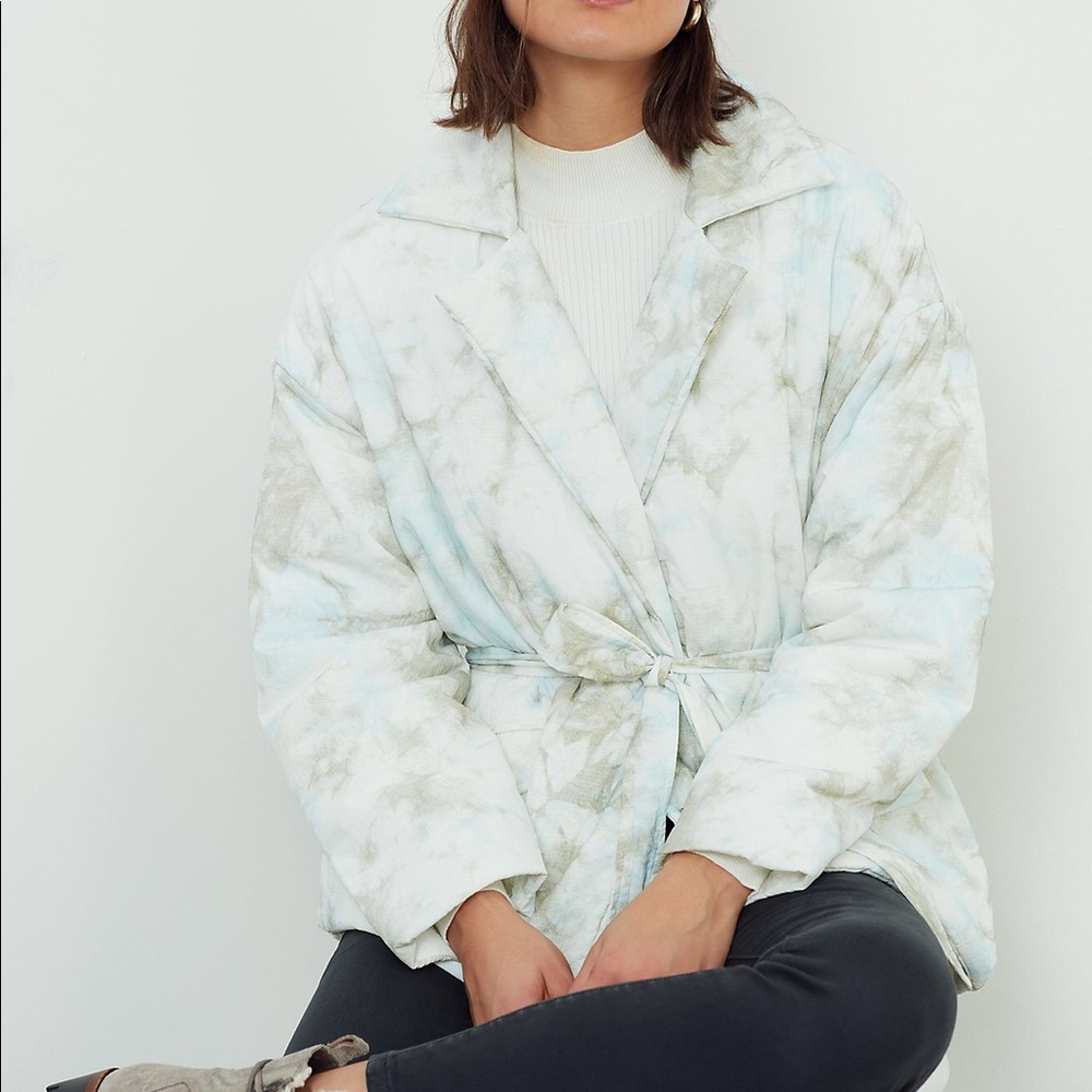 ANTHROPOLOGIE BLANKNYC BENNIE TIE DYE PUFFER JACKET
